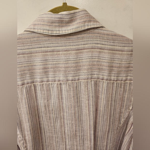 NWOT - Coldwater Creek Pink Striped Linen Button Down Camp Shirt - Size 1X - Picture 8 of 10